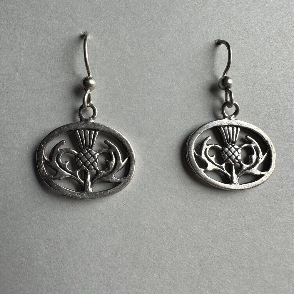 Vintage 925 Sterling Earrings Silver Artisan Floral Filigree Handcrafted Dangle